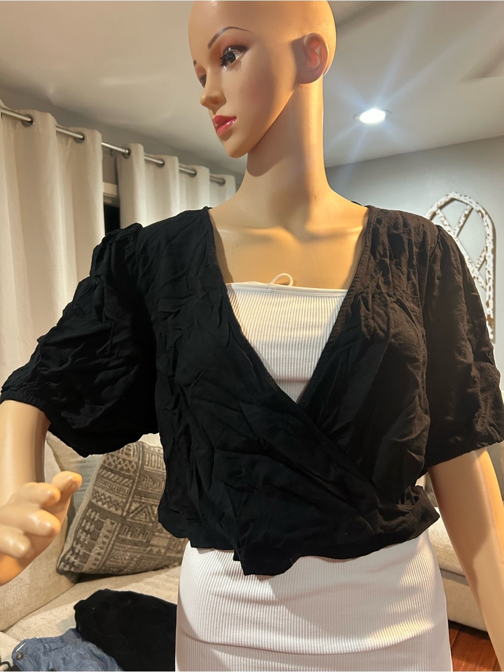 Forever 21 Women's Black Wrap Blouse Size 2X Like New